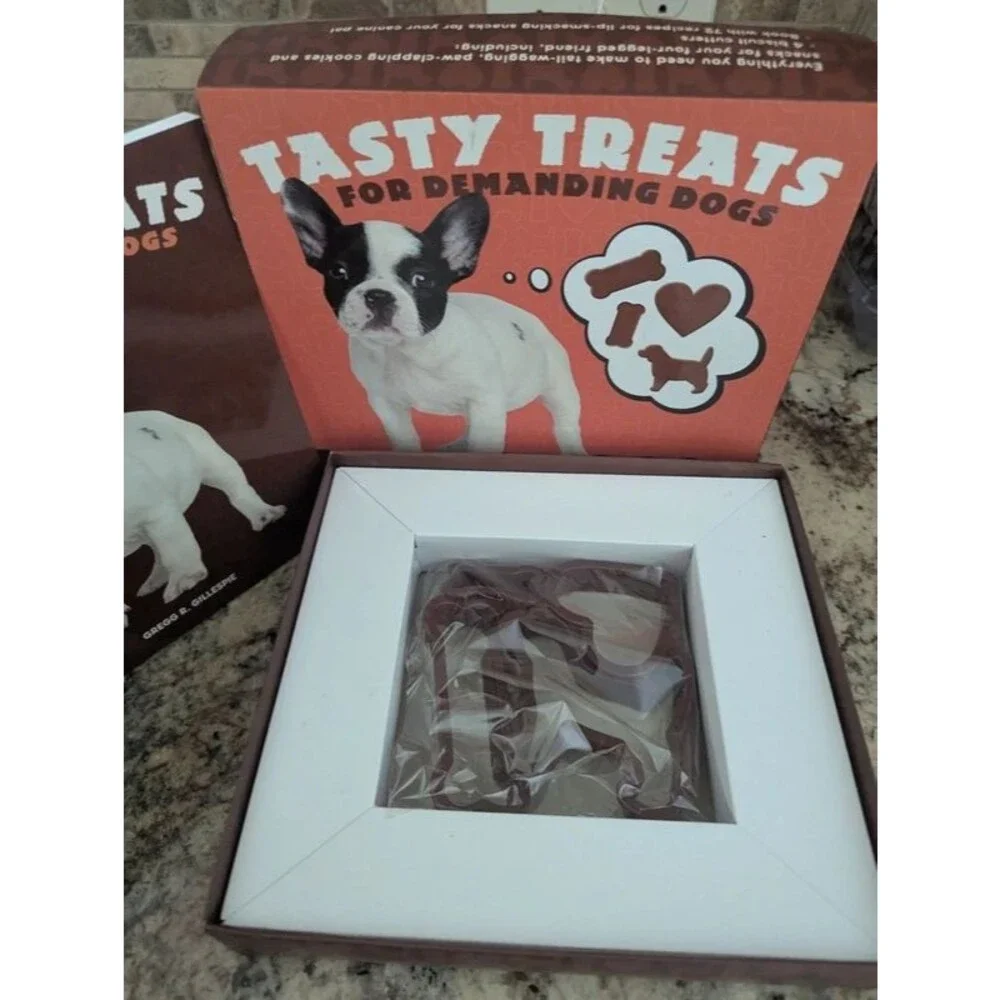 Tasty Treats for dogs recipe book and cookie cutter set dog bone